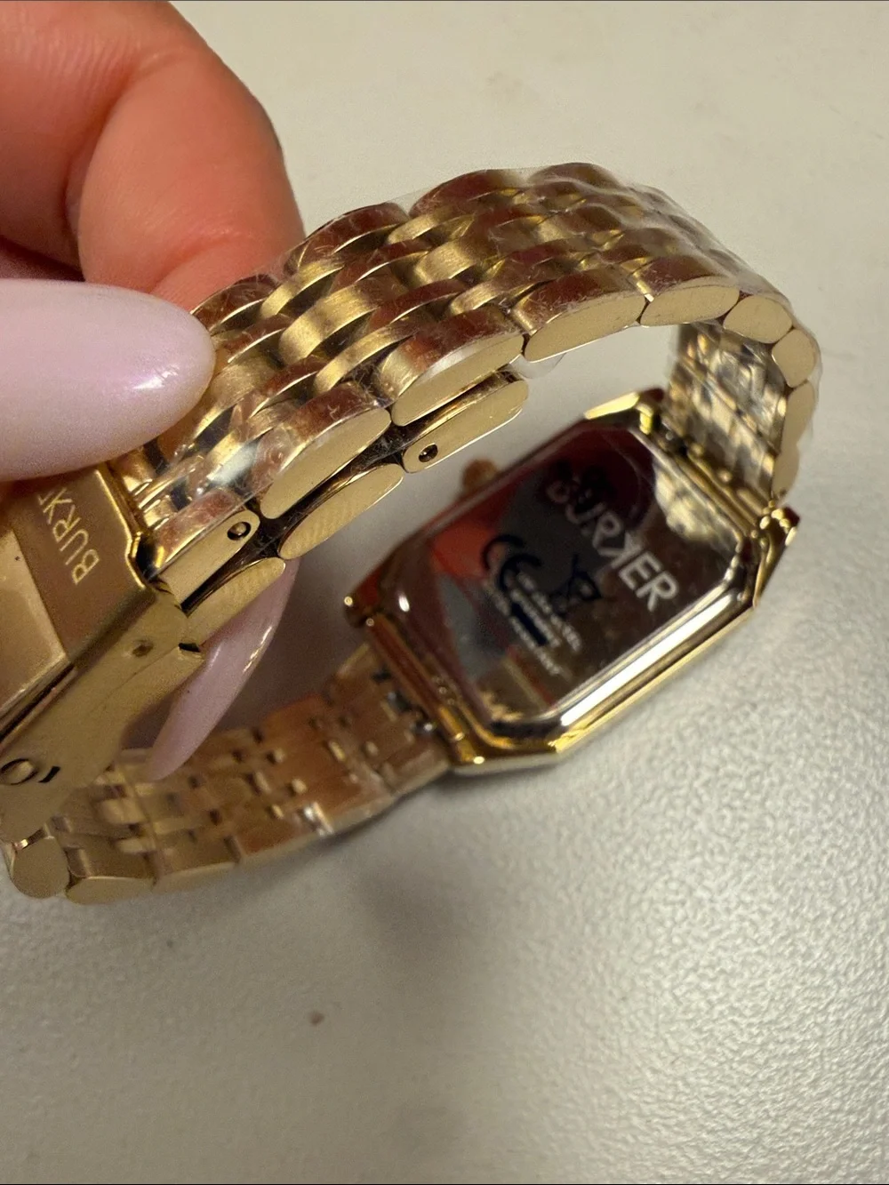 Women's Gold Tone Rectangle Bracelet Watch - Gold Burker